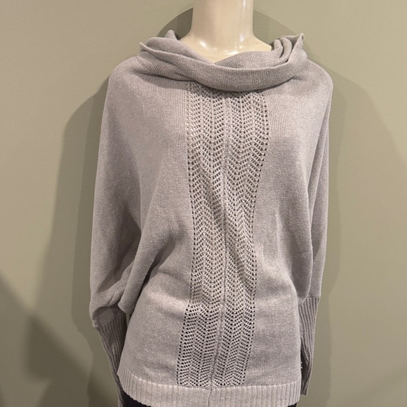 Nomads Hemp Wear Sweaters - Nomads hemp wear Light Gray Cowl Neck Openwork Pullover Sweater